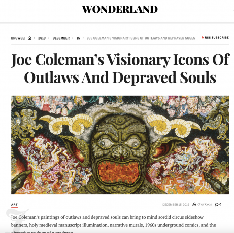 Joe Coleman’s Visionary Icons Of Outlaws And Depraved Souls